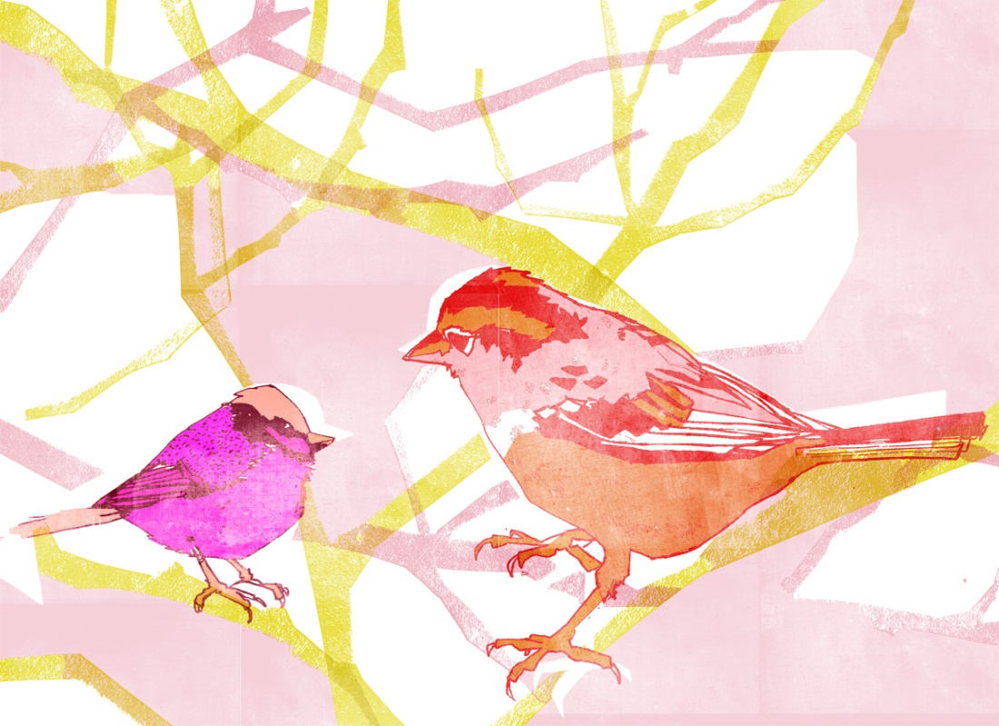 two songbirds